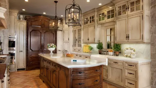 cocina rustica grande con isla